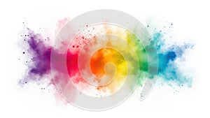 Explosion of colorful powder