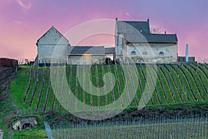 explosion of colours during sunset over the Jeker valley in Maastricht and the Apostelhoeve vineyards during Spring