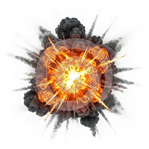Explosion effect isolated on white background