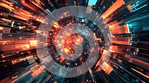 explosion exploding data tunnel