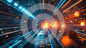 explosion exploding data tunnel