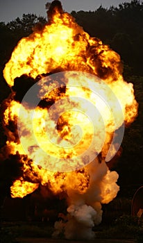 Explosion and fire