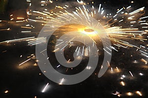 Explosion of firework cracker for bokeh background effect