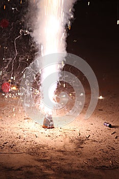 Explosion of firework cracker for bokeh background effect