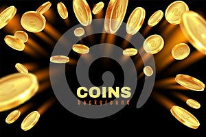 Explosion gold coin. Dollar coins golden rain. Game gambling prize money splash. Casino jackpot, bingo background isolated on