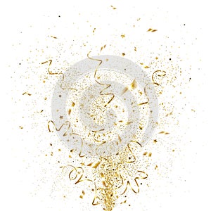 Výbuch z zlatý konfety 