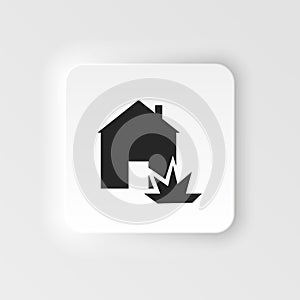Explosion, home, house, insurance icon - Vector. Insurance neumorphic style vector icon.