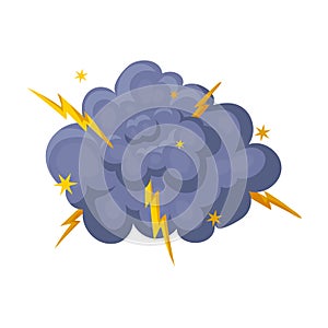 Explosion icon in cartoon style isolated on white background. Explosions symbol stock vector illustration.