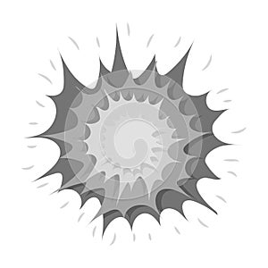 Explosion icon in monochrome style isolated on white background. Explosions symbol stock vector illustration.