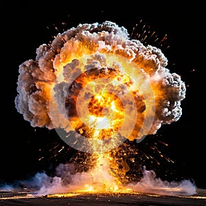 Explosion isolated on black background