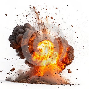 Explosion isolated on white background
