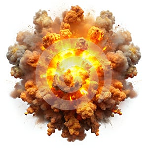 Explosion Isolated on White Background, Burst and Impact Effect