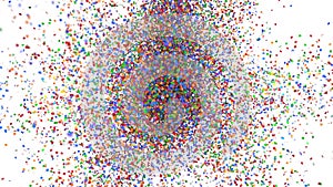 Explosion of multicolored confetti