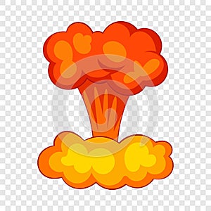 Explosion of nuclear bomb icon, cartoon style