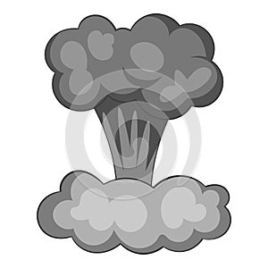 Explosion of nuclear bomb icon monochrome