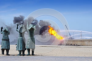 Explosion in oil refinery
