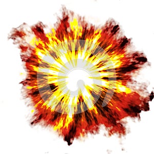 Explosion over white