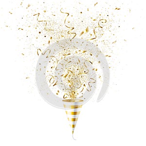 Explosion Party Popper with Gold Confetti