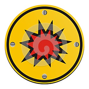 Explosion risk - round yellow sign