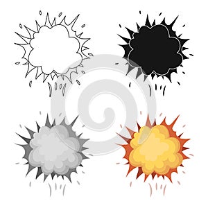 Explosion, single icon in cartoon style.Explosion, vector symbol stock illustration web.