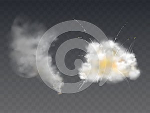 Explosion smoke blast realistic vector 3d