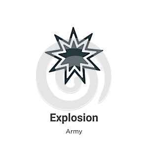 Explosion vector icon on white background. Flat vector explosion icon symbol sign from modern army collection for mobile concept