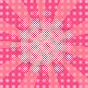 Explosion vector illustration. Retro pop art background with dots. Light rays.