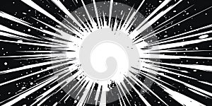 Explosive black and white comic style background with dynamic lines