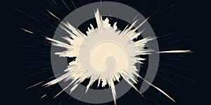 Explosive black and white comic style burst with dynamic lines