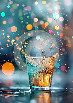 Explosive Bliss: A Vibrant Liquid Dynamic Background for a Jubil