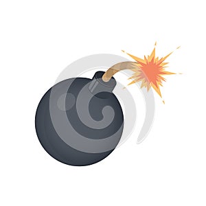 Explosive. Bomb explosion. Detonation, vector illustration