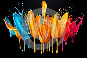 Explosive burst of creativity vibrant artistic ingenuity unleashed through paintbrush strokes