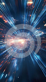 Explosive Burst of Light in Futuristic Cosmic Speed Technology Visual