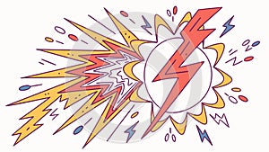 Explosive Burst with Lightning Flash, Comic Effect, vector design Generative AI