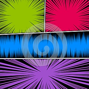 Explosive and bursting comic composition