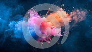 Explosive Colorful Powder Cloud