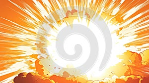 Explosive Comic Book Blast Background with Radiating Lines