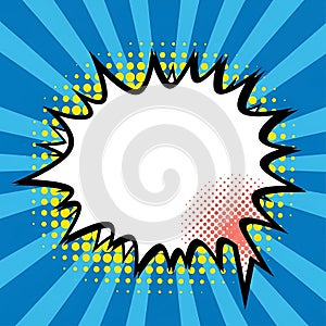 Explosive comic book speech bubble with radial background