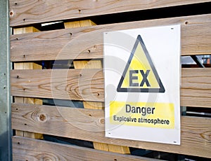 Explosive danger sign
