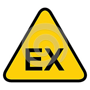 Explosive EX icon, danger symbol isolated on white background. Vector hazard sign