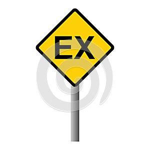 Explosive EX icon, danger symbol isolated on white background. Vector hazard sign