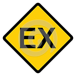 Explosive EX icon, danger symbol isolated on white background. Vector hazard sign