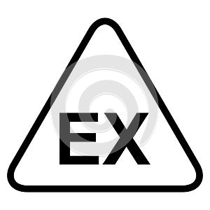 Explosive EX icon, danger symbol isolated on white background. Vector hazard sign