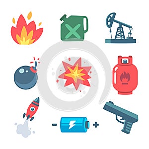 Explosive icons photo