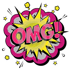 Explosive omg comic book style speech bubble