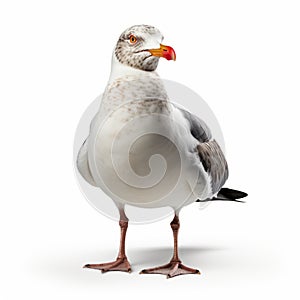 Explosive Pigmentation: A White Gull In 8k Resolution photo