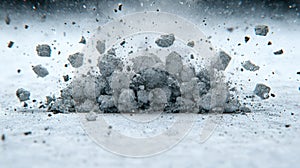 Explosive snow and ice debris