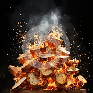Explosive Toast: Dramatic Editorial Photography With Bold Lighting photo