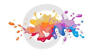 Explosive Vibrant Paint Splash, vector design Generative AI