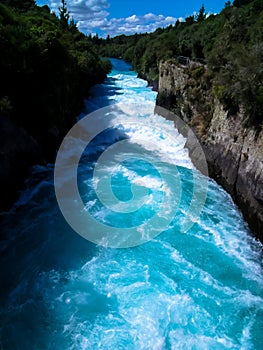 The explosive waters of Huka Falls, New Zealand